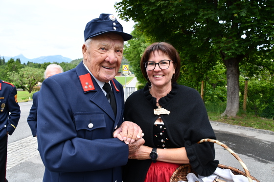 mit 95 Jahren noch rüstig - Gottfried Höher mit Tochter Andrea