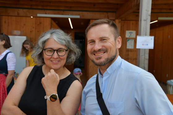 nahmen die Bootstaufe vor - Fr Pfarrerin Andrea Mattioli von der ev. Kirche Zlan mit Amtskollegen Pfarrer Karol Spinda von der kath. Pfarrkirche Stockenboi - Bichlkirche